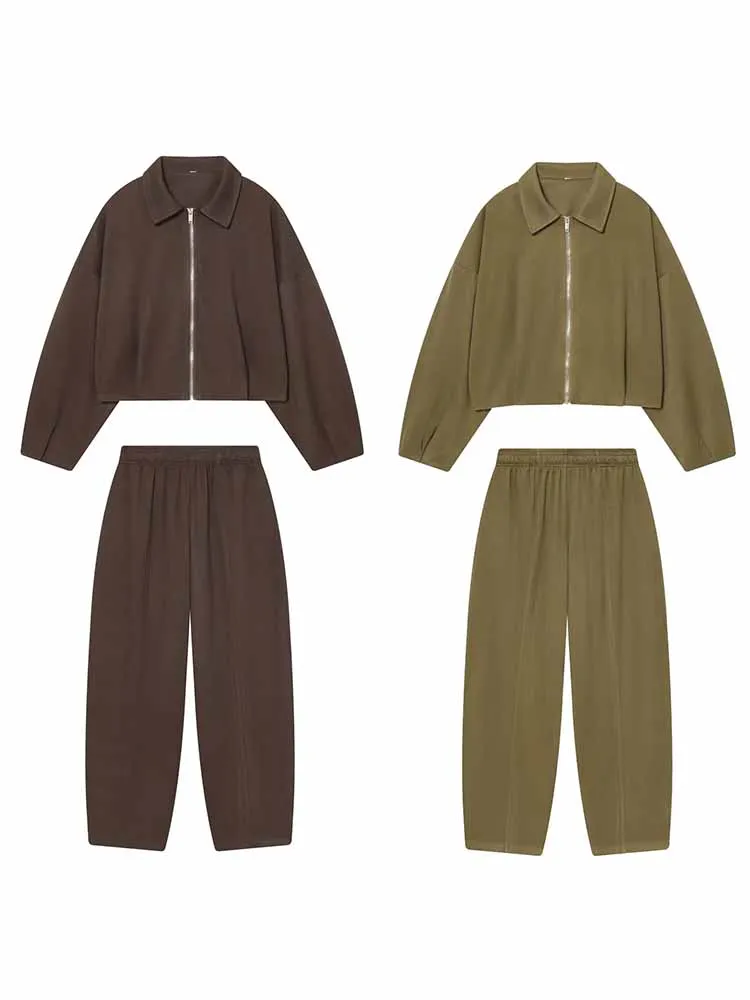 HH Woman Spring Long Sleeves Soft Bomber Jacket+Mid Rise Elasticity Slim Straight Trousers Female Casual Sporty Two Piece Set
HH Woman Spring Long Sleeves Soft Bomber Jacket+Mid Rise Elasticity Slim Straight Trousers Female Casual Sporty Two Piece Set