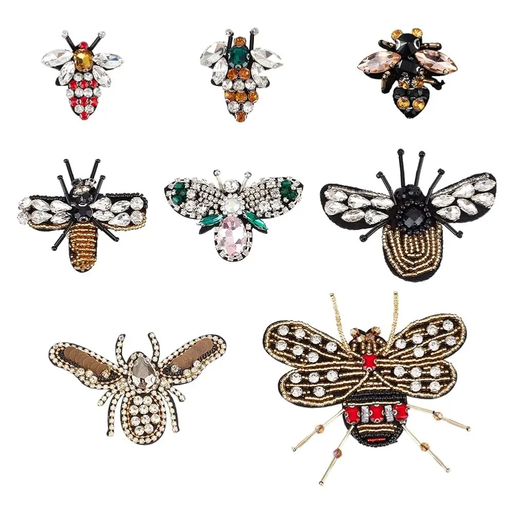 8 Pcs Bee Beaded Patches, 8 Styles Rhinestone Sew On Patches Crystal Appliques Rhinestone Sequin Patches for Jeans Clothing
8 Pcs Bee Beaded Patches, 8 Styles Rhinestone Sew On Patches Crystal Appliques Rhinestone Sequin Patches for Jeans Clothing