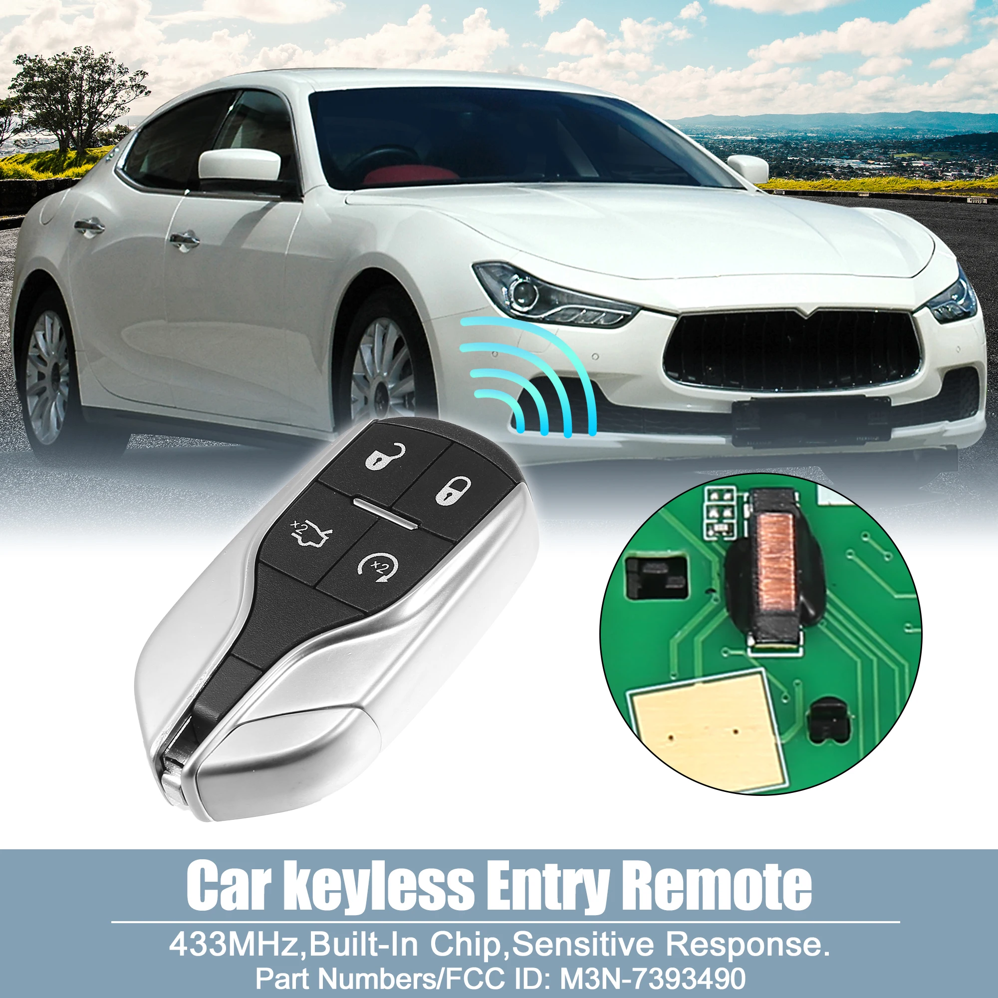 Uxcell Keyless Entry Remote Key Fob M3N-7393490 for Ghibli 2014-2016 4 Buttons 46 Chip
Uxcell Keyless Entry Remote Key Fob M3N-7393490 for Ghibli 2014-2016 4 Buttons 46 Chip