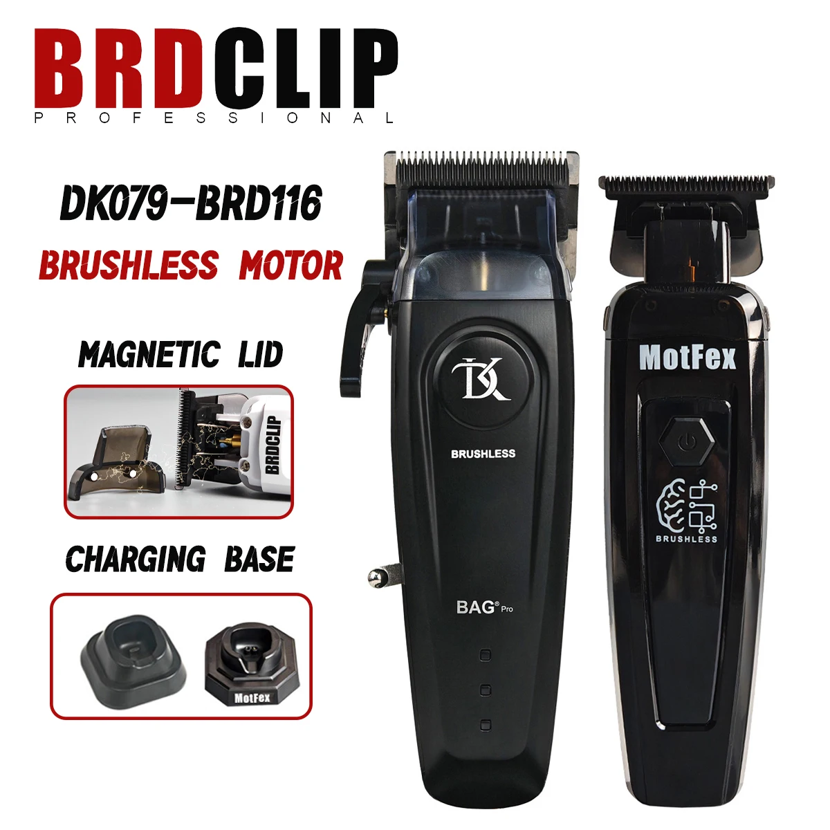 Профессиональная электрическая машинка для стрижки BRDCLIP DK-079 цельнометаллическая BRD-116, бесщеточный двигатель, 7400 об/мин, 7500 об/мин, лезвие DLC FADE с зарядной базой 
Профессиональная электрическая машинка для стрижки BRDCLIP DK-079 цельнометаллическая BRD-116, бесщеточный двигатель, 7400 об/мин, 7500 об/мин, лезвие DLC FADE с зарядной базой