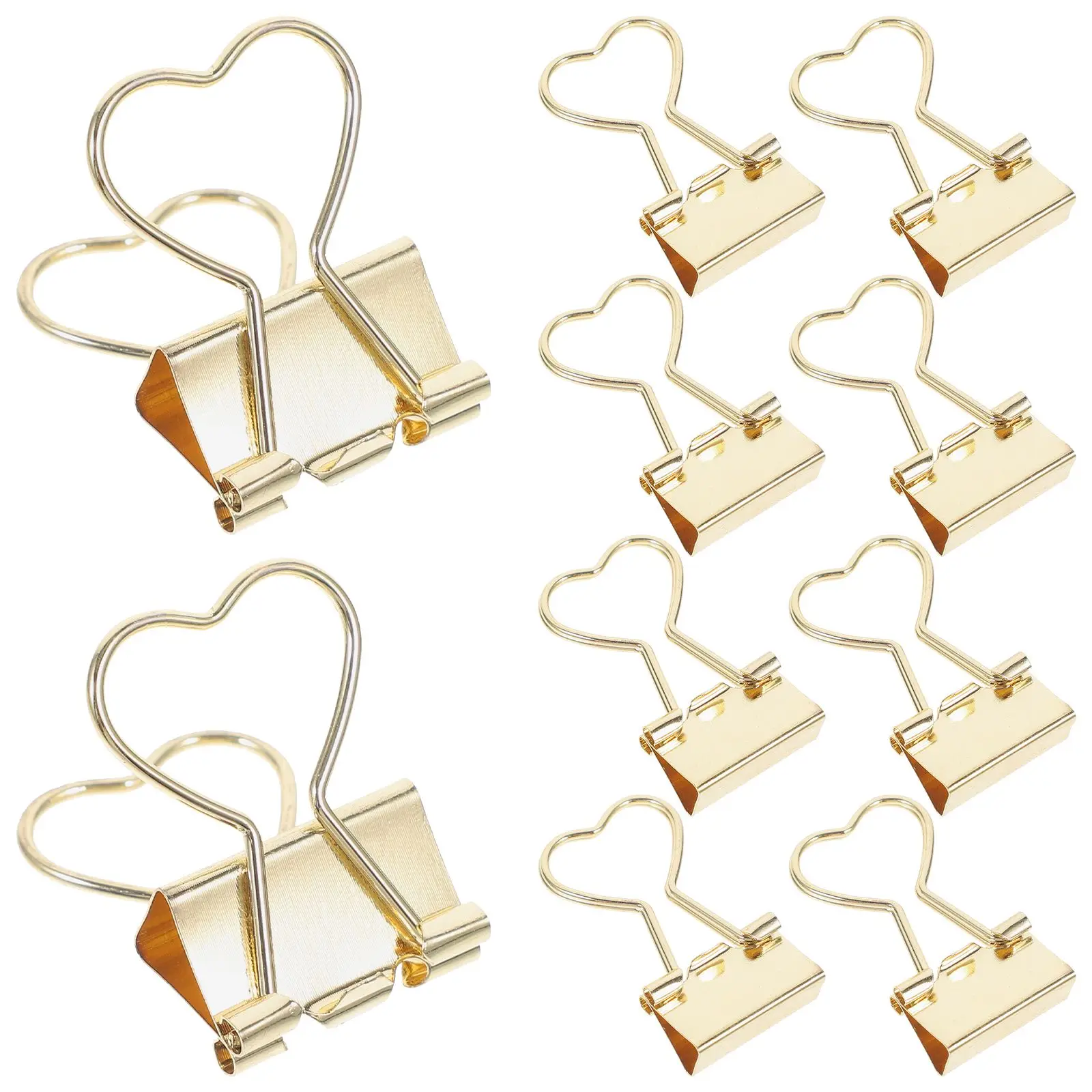 10pcs Long Tail Clips Metal Binder Paper Office Supplies Golden Heart Shape Storage Assorted Large Size Small
10pcs Long Tail Clips Metal Binder Paper Office Supplies Golden Heart Shape Storage Assorted Large Size Small