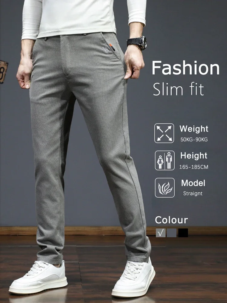 Pop Korean Men's Casual Pants Autumn New Stretch Fashion Comfortable Business Slim Straight Trousers High Quality Male Gray Blac
Pop Korean Men's Casual Pants Autumn New Stretch Fashion Comfortable Business Slim Straight Trousers High Quality Male Gray Blac