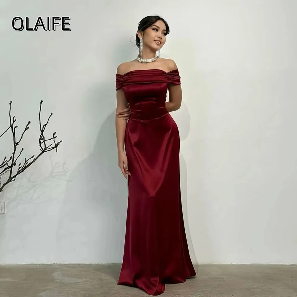 Elegant Satin Bridesmaid Dresses Off Shoulder Floor Length Mermaid Wedding Party Prom Gowns Customized robes invitée mariage
Elegant Satin Bridesmaid Dresses Off Shoulder Floor Length Mermaid Wedding Party Prom Gowns Customized robes invitée mariage