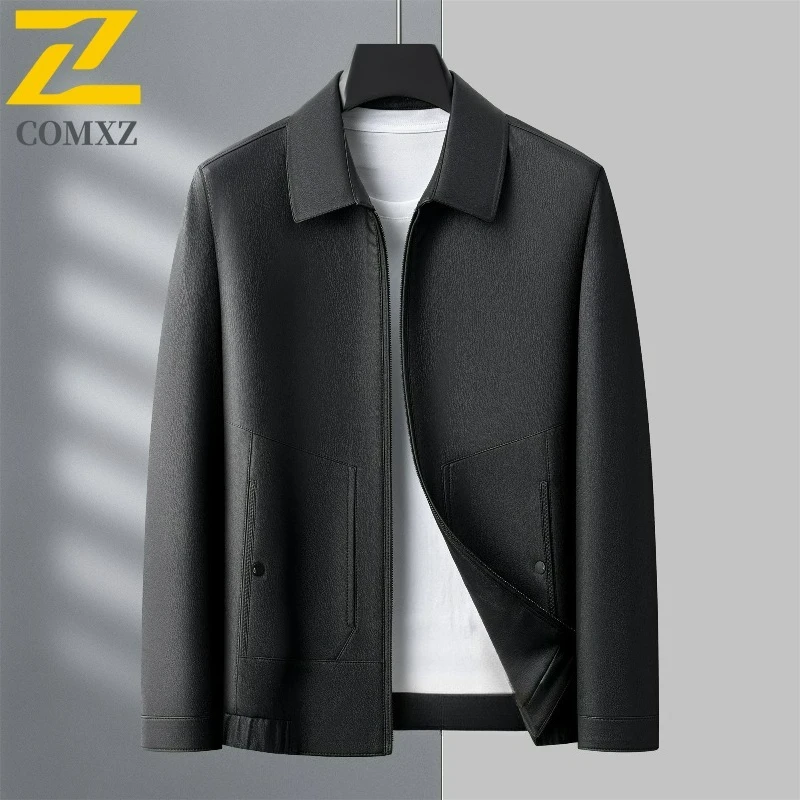 2025 Autumn Leather Jacket New Mens Fashion Classic Lapel Business Leisure Outerwear Brand Luxury Solid Color Leather Coat
2025 Autumn Leather Jacket New Mens Fashion Classic Lapel Business Leisure Outerwear Brand Luxury Solid Color Leather Coat
