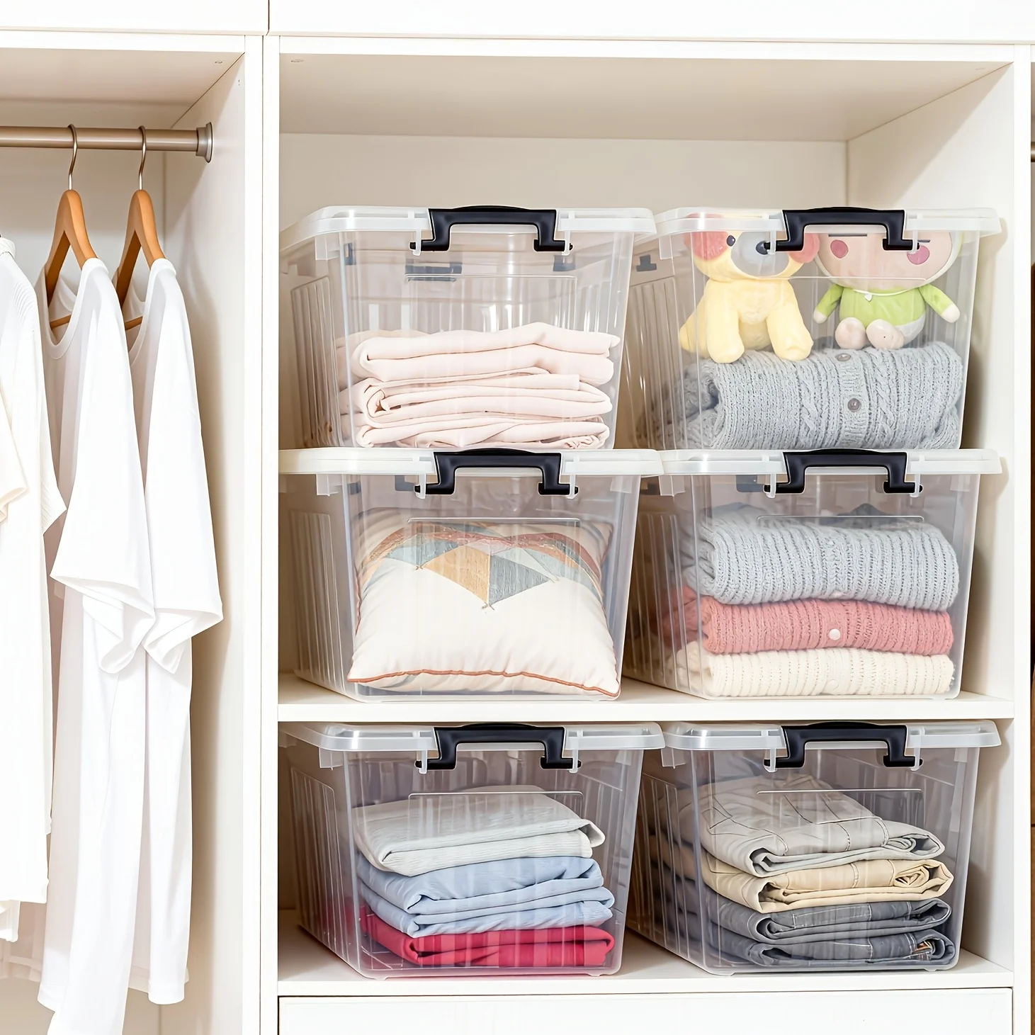 6 Transparent Plastic Storage Bins with Lids, Stackable Storage Containers with Safety Locks, Suitable for Heavy-duty Storage in
6 Transparent Plastic Storage Bins with Lids, Stackable Storage Containers with Safety Locks, Suitable for Heavy-duty Storage in