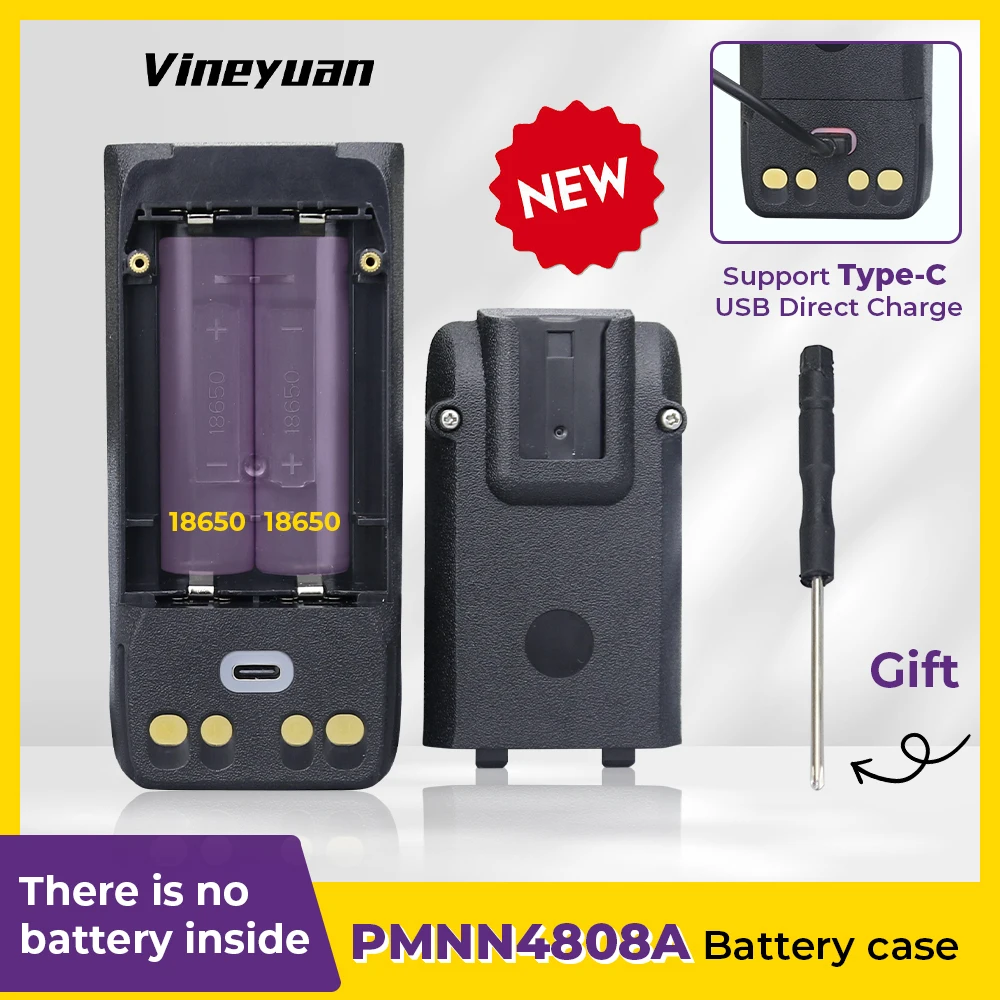 PMNN4808A Battery Shell Case with USB-C Charging for Motorola R7 R7A PMNN4810 PMNN4807 Series Radio -Not include 18650 Cell
PMNN4808A Battery Shell Case with USB-C Charging for Motorola R7 R7A PMNN4810 PMNN4807 Series Radio -Not include 18650 Cell