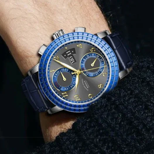 BORMAN Men Automatic Watch 42.5mm Mechanical Wristwatch Waterproof Sapphire Mirror Multi-Dial Week Date 24 Hours Crystal Bezel
BORMAN Men Automatic Watch 42.5mm Mechanical Wristwatch Waterproof Sapphire Mirror Multi-Dial Week Date 24 Hours Crystal Bezel