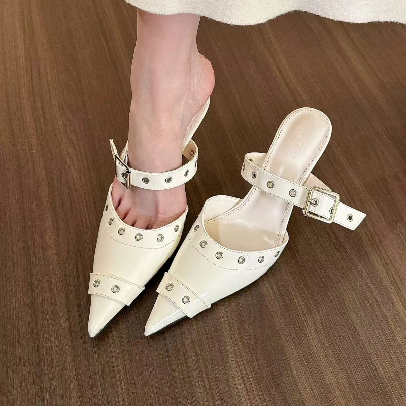 Новинка 2023 года, женские сандалии на высоком каблуке с металлической пряжкой в стиле панк, готики, летняя обувь для вечеринок с острым носком, модные туфли-лодочки
Новинка 2023 года, женские сандалии на высоком каблуке с металлической пряжкой в стиле панк, готики, летняя обувь для вечеринок с острым носком, модные туфли-лодочки