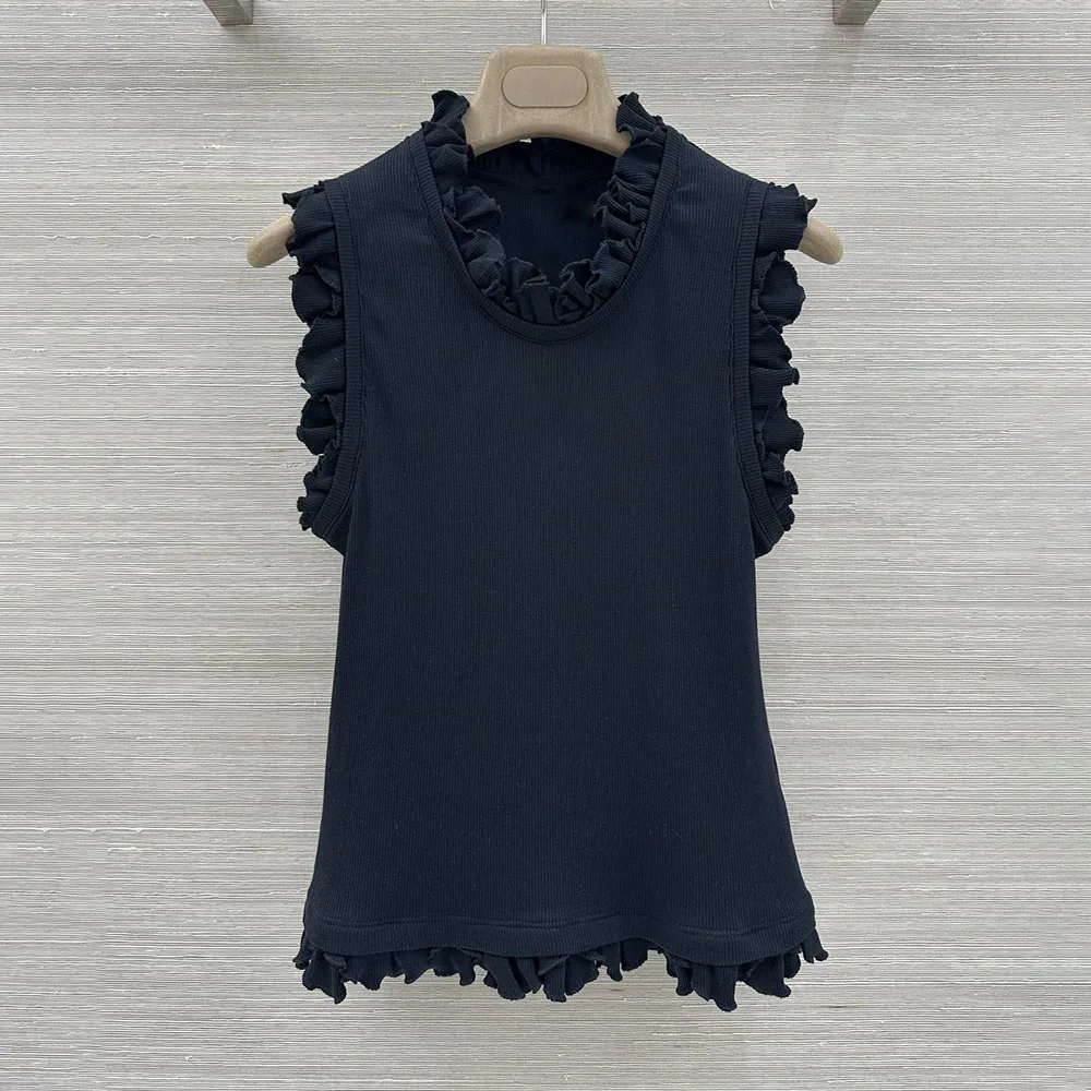 High-quality 2026 new style women's solid-color sleeveless blouse, stylish and simple. Features ruffled edge decoration xy150506
High-quality 2026 new style women's solid-color sleeveless blouse, stylish and simple. Features ruffled edge decoration xy150506
