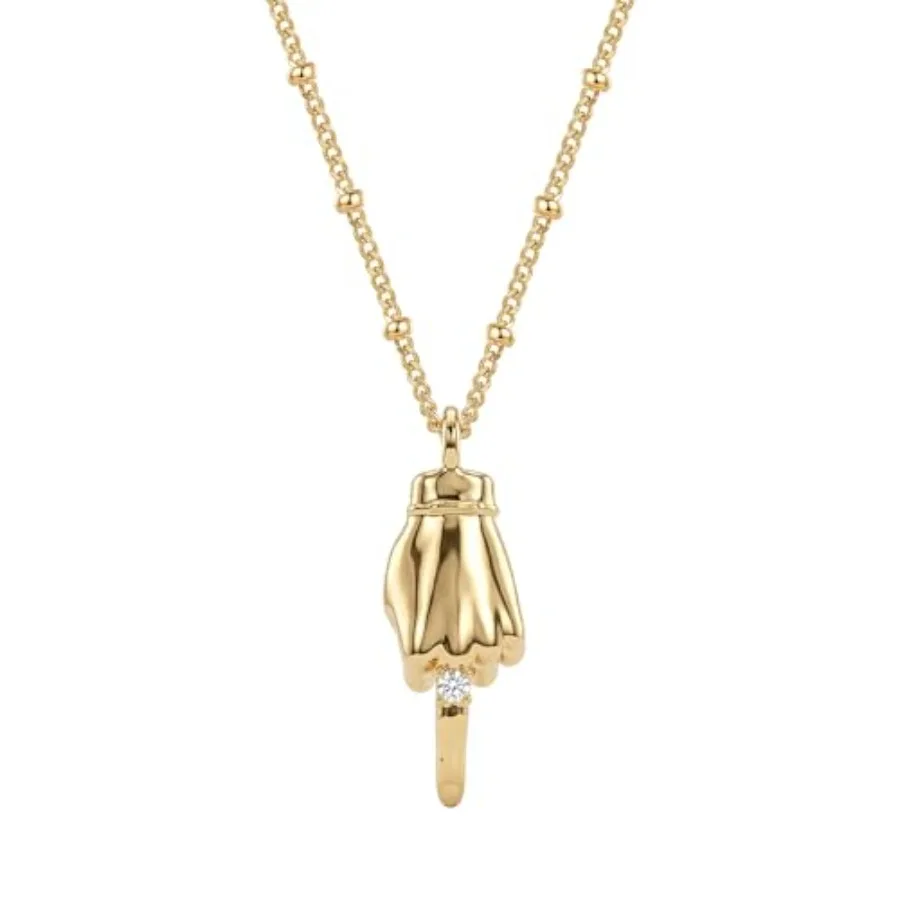 MEVECCO Gesture Hand Pendant Necklace for Women, 18K Gold Plated Cubic Zirconia Dainty Meaningful Charm Jewelry
MEVECCO Gesture Hand Pendant Necklace for Women, 18K Gold Plated Cubic Zirconia Dainty Meaningful Charm Jewelry