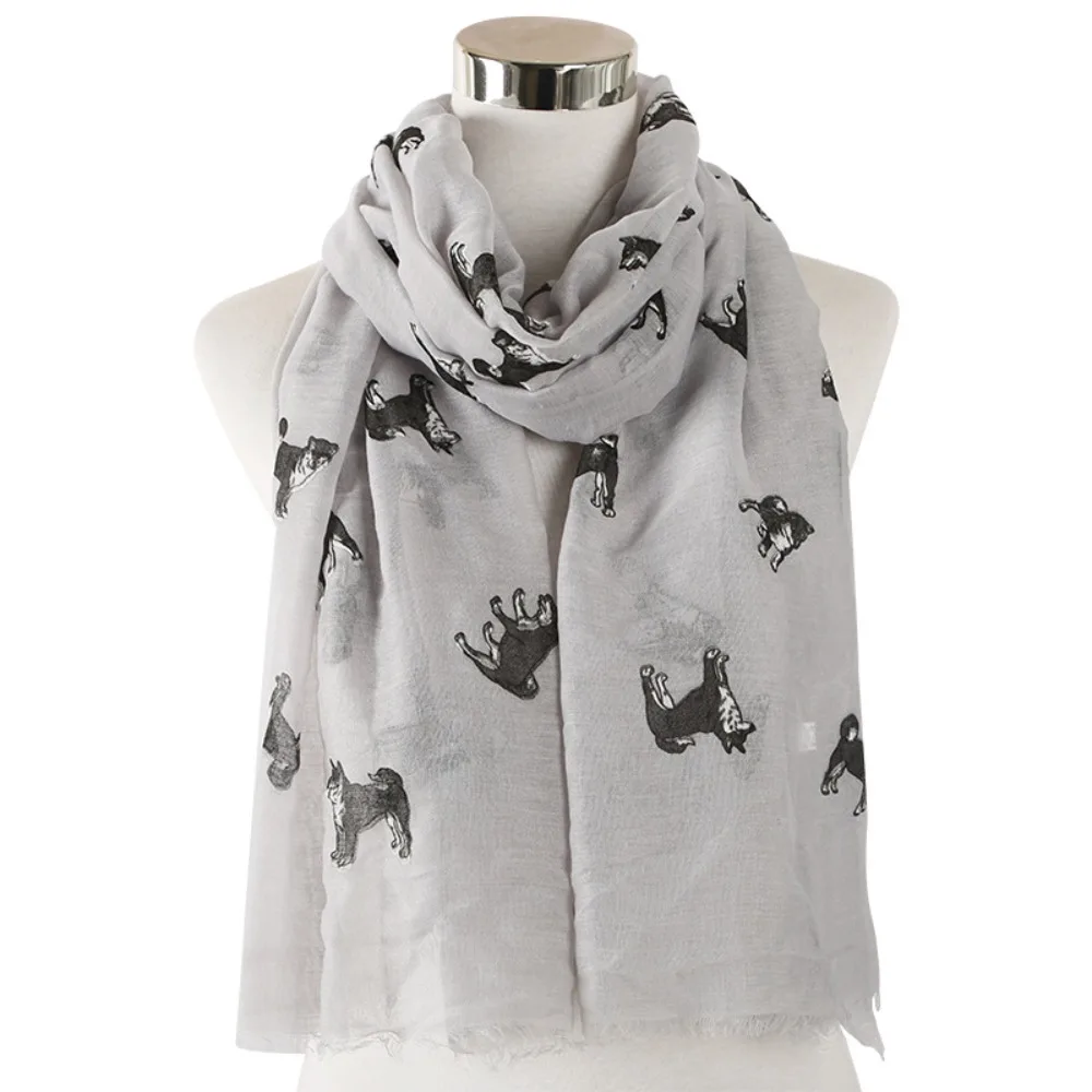 Creative Gift Polyester Dog Print Scarf with Frayed Hem Soft Animal Scarf Lightweight Rectangular Puppy Shawl Wrap
Creative Gift Polyester Dog Print Scarf with Frayed Hem Soft Animal Scarf Lightweight Rectangular Puppy Shawl Wrap