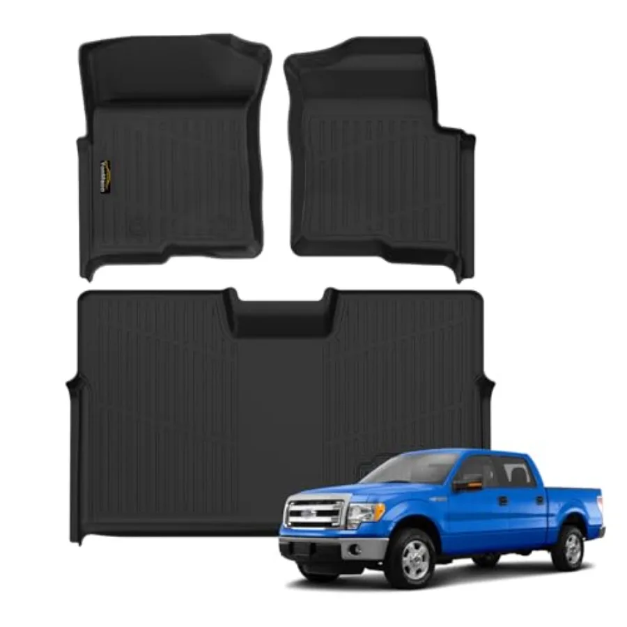Floor Mats for 2010-2014 Ford F150 SuperCrew/Crew Cab with 1st Row Bucket Seat All Weather TPE Floor Liners Custom Fit for F-15
Floor Mats for 2010-2014 Ford F150 SuperCrew/Crew Cab with 1st Row Bucket Seat All Weather TPE Floor Liners Custom Fit for F-15