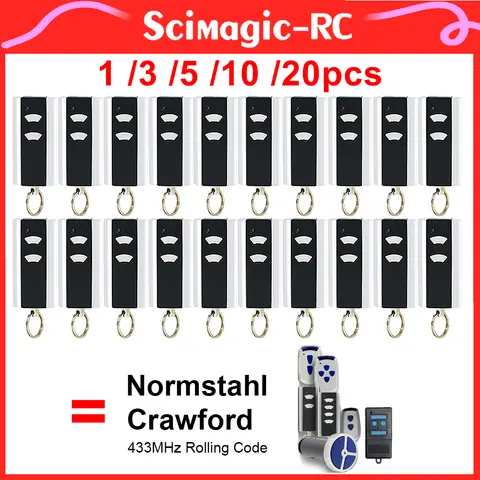 Garagem de controle remoto para Normstahl, Crawford padrão, aço, 433mHz, T433-4, EA433 4K 2KS 2KM, RCU433 2K 4K,T433-4, 1 pc, 3 pcs, 5 pcs, 10 PCes, 20 PCes