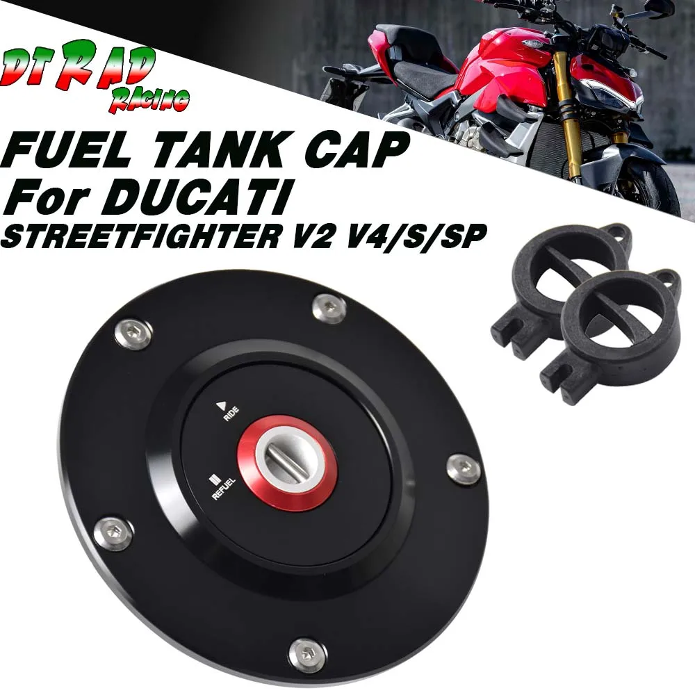 For DUCATI STREETFIGHTER V2 2022-2024 V4/S/SP 2020-2024 Aluminum Alloy Fuel Tank Cap Motorcycle Key Plug Lockable Gasoline Cover
For DUCATI STREETFIGHTER V2 2022-2024 V4/S/SP 2020-2024 Aluminum Alloy Fuel Tank Cap Motorcycle Key Plug Lockable Gasoline Cover