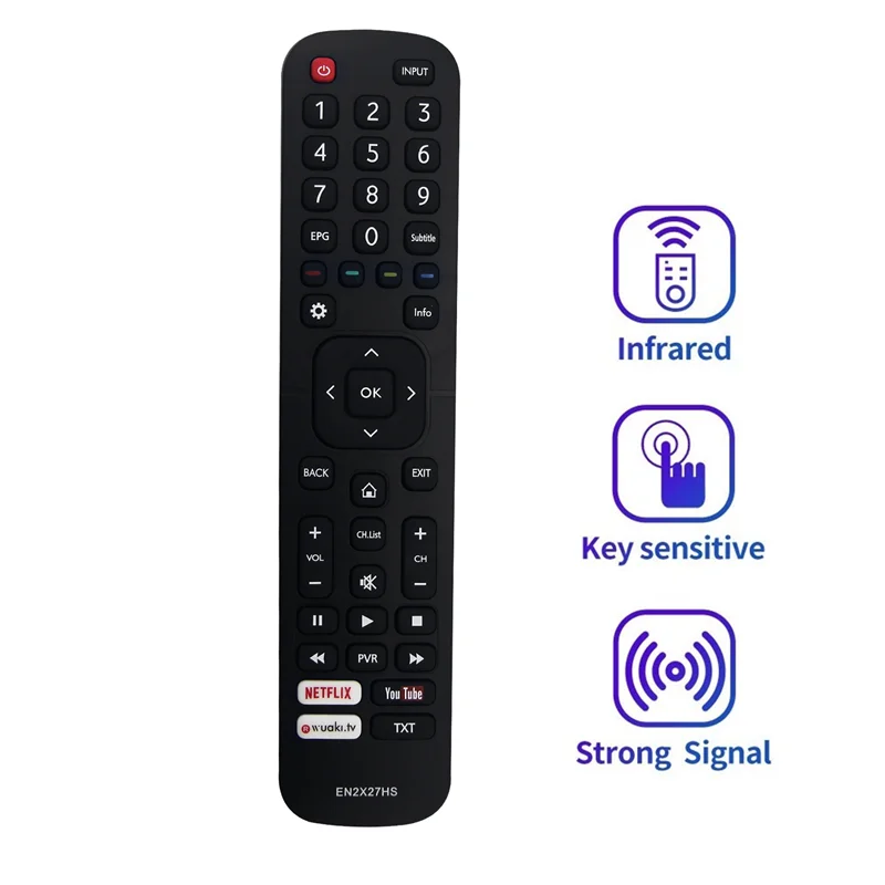 X12A Replace EN2X27HS Remote for HISENSE TV H55M3300 H50M3300 H49M3000 H49M2600 H43MEC3050 H75M7900 H65M7000 H40M3300
X12A Replace EN2X27HS Remote for HISENSE TV H55M3300 H50M3300 H49M3000 H49M2600 H43MEC3050 H75M7900 H65M7000 H40M3300