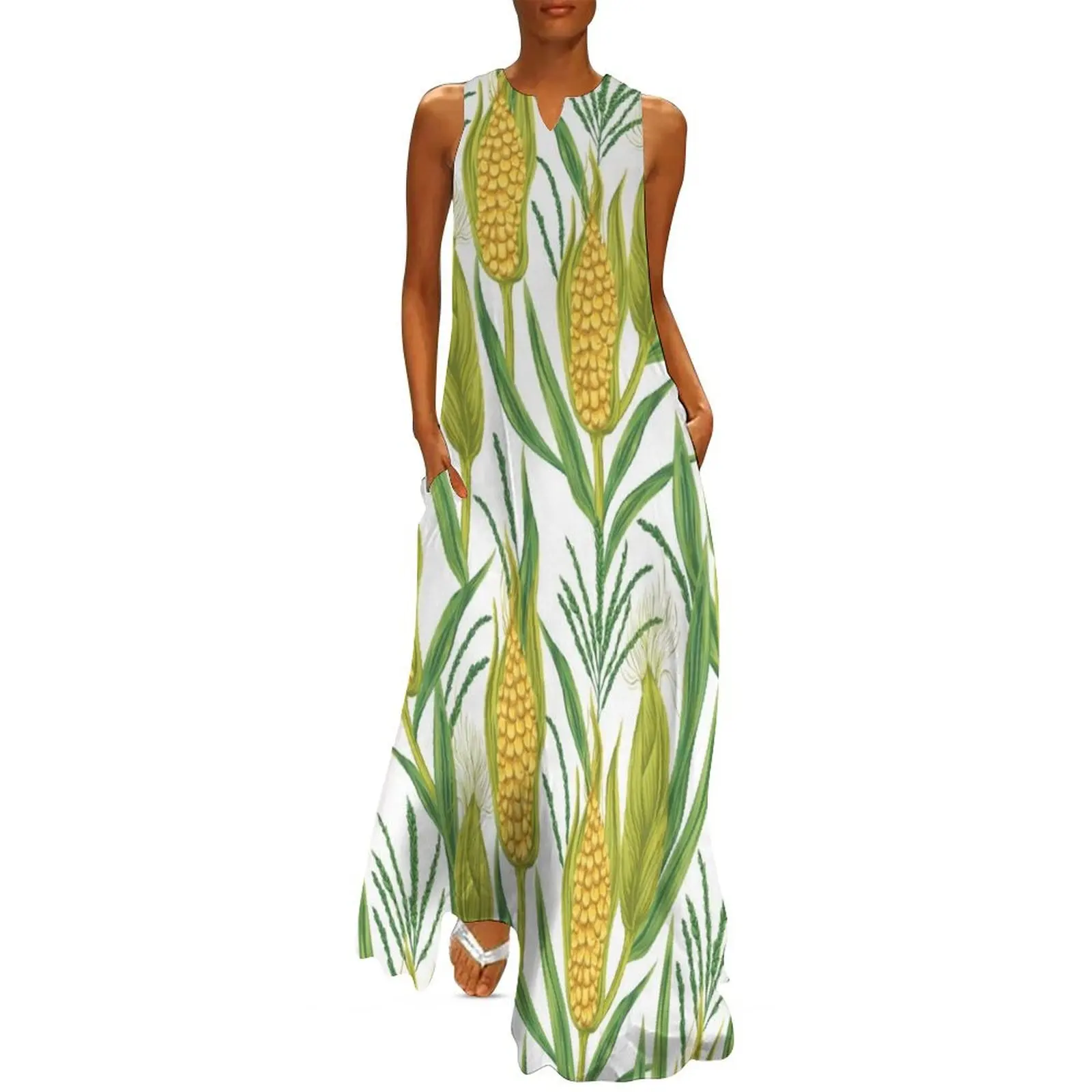 Seamless pattern with corn. Cobs, blossom branch and leaf Long Dress Party dresses for women dress dresses dress korean style
Seamless pattern with corn. Cobs, blossom branch and leaf Long Dress Party dresses for women dress dresses dress korean style