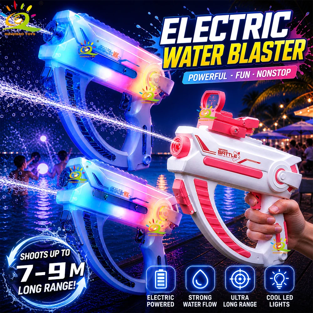 HUIQIBAO Super cool glowing electric water gun, with high-pressure multiple shots and long range, perfect for summer outdoor
HUIQIBAO Super cool glowing electric water gun, with high-pressure multiple shots and long range, perfect for summer outdoor