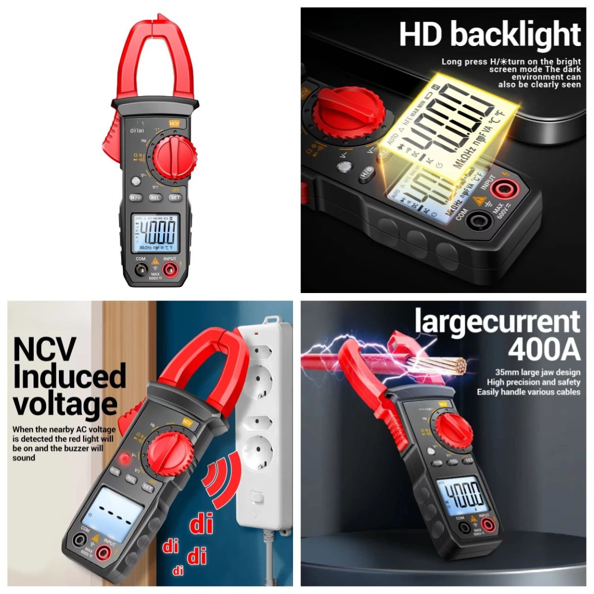 ST181 Digital Clamp Meter 4000 Counts AC/DC Current Voltage Multimeter NCV Hz Capacitance Ohm Tester
ST181 Digital Clamp Meter 4000 Counts AC/DC Current Voltage Multimeter NCV Hz Capacitance Ohm Tester