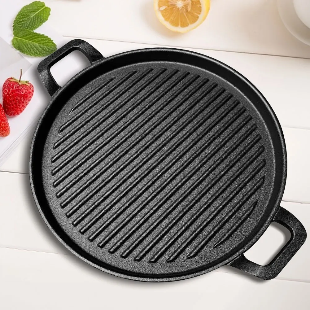Cast Iron Grill Plate Flat & Ridged Skillet Pan Multifunctional Frying Pan 12 Inch Griddle Plate for Gas Stove Induction Cooker
Cast Iron Grill Plate Flat & Ridged Skillet Pan Multifunctional Frying Pan 12 Inch Griddle Plate for Gas Stove Induction Cooker