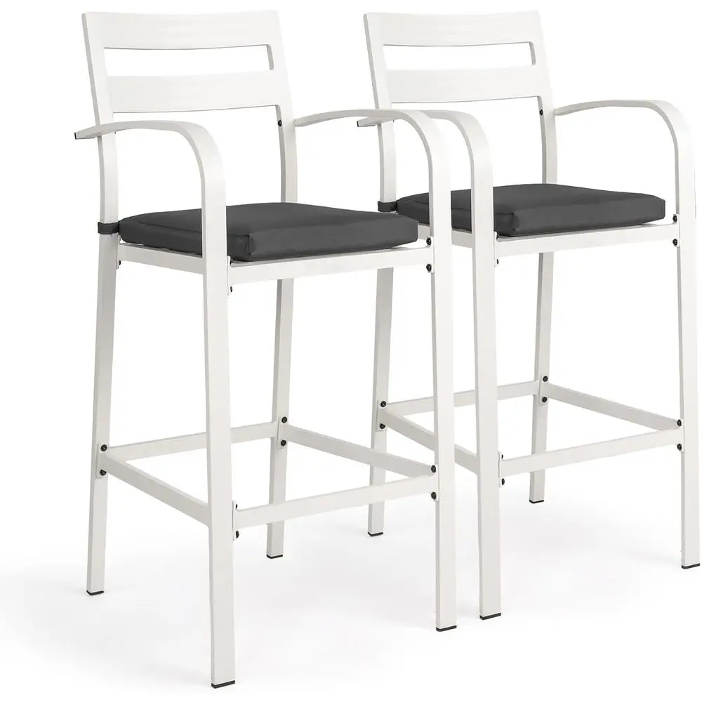 All-Weather Outdoor Bar Stools Set of 2 with Thick Cushions, Ideal for Patio, Poolside, Balcony, and Kitchen Island (White)
All-Weather Outdoor Bar Stools Set of 2 with Thick Cushions, Ideal for Patio, Poolside, Balcony, and Kitchen Island (White)