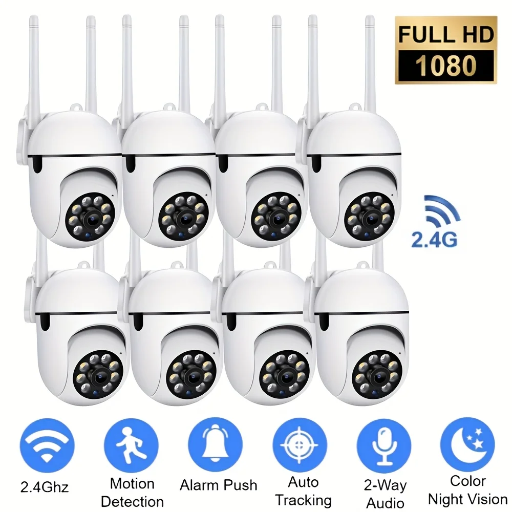Set of 8 Smart Cameras with 1080P Full HD, 360° Pan And Tilt, AI Human Detection, Sound And Light Alarm, Dual Connection Via 2.4G Wifi And Wireless, Two-Way Voice Intercom, USB Plug And Play for Complete Home Security
Set of 8 Smart Cameras with 1080P Full HD, 360° Pan And Tilt, AI Human Detection, Sound And Light Alarm, Dual Connection Via 2.4G Wifi And Wireless, Two-Way Voice Intercom, USB Plug And Play for Complete Home Security