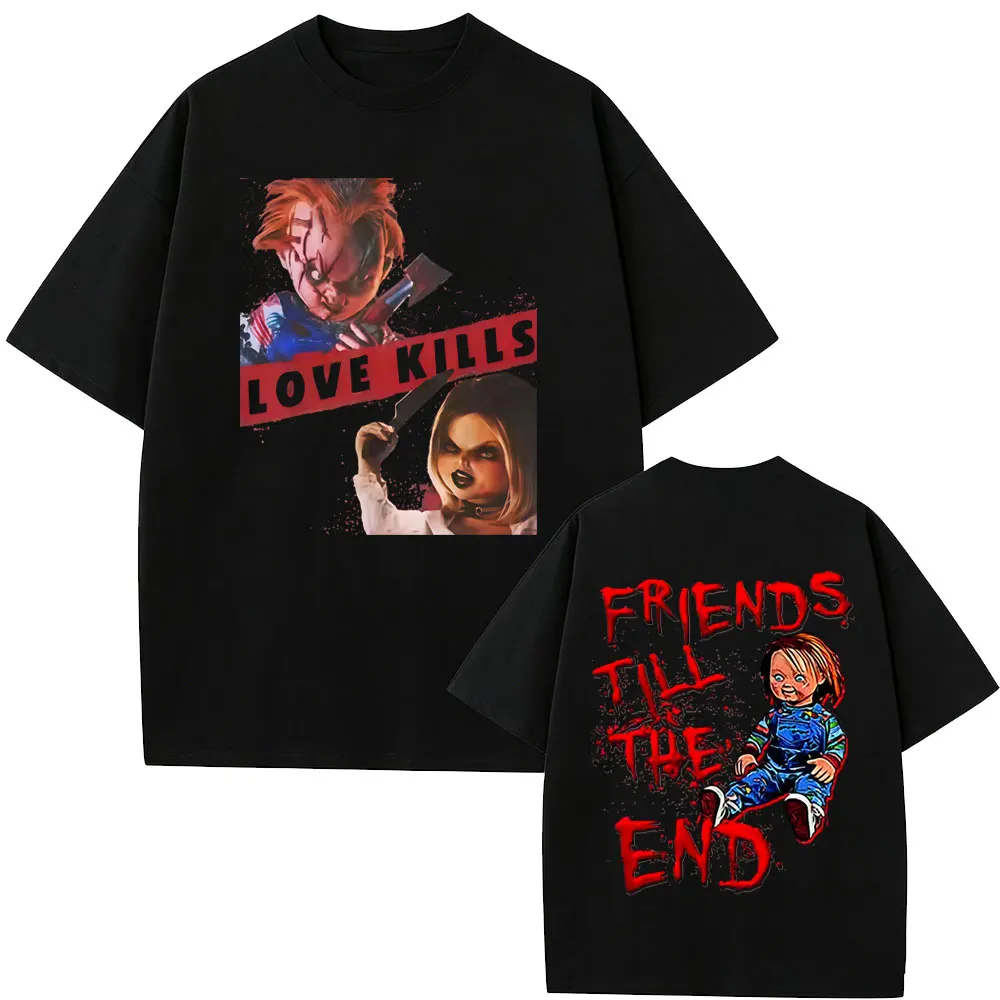 Funny Horror Chucky and Tiffany Friends Till The End T-shirt Men Women Casual Cotton T Shirts Unisex Humor Oversized T-shirts
Funny Horror Chucky and Tiffany Friends Till The End T-shirt Men Women Casual Cotton T Shirts Unisex Humor Oversized T-shirts