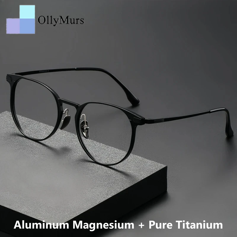 OLLYMURS New Men and Women Retro Round Glasses Ultra-light Aluminum-titanium Alloy Optical Prescription Eyeglasses Frames 20250
OLLYMURS New Men and Women Retro Round Glasses Ultra-light Aluminum-titanium Alloy Optical Prescription Eyeglasses Frames 20250