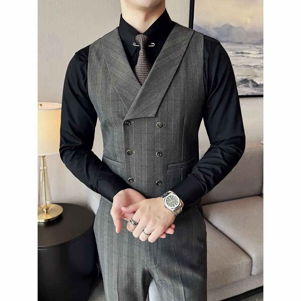 2025 Vest Men Plaid Double Breasted Suit Waistcoat Business Casual Slim Fit Fashion Versatile Outfit Tops
2025 Vest Men Plaid Double Breasted Suit Waistcoat Business Casual Slim Fit Fashion Versatile Outfit Tops
