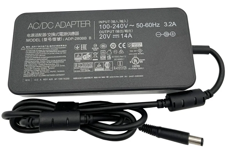 Genuine 20V 14A 280W 7.4*5.0mm AC Adapter Charger For Asus ADP-280BB B MSI GL65 Leopard 10SFSK-493 GE75-9SF Laptop Power Supply
Genuine 20V 14A 280W 7.4*5.0mm AC Adapter Charger For Asus ADP-280BB B MSI GL65 Leopard 10SFSK-493 GE75-9SF Laptop Power Supply
