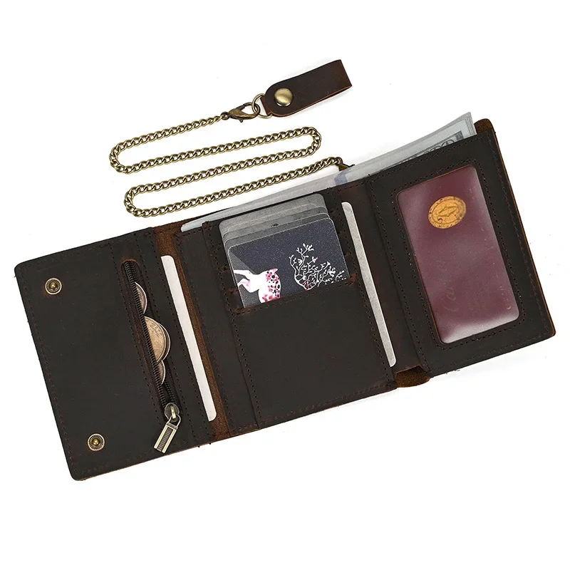 Мужской короткий кошелек из натуральной кожи Crazy Horse, кошелек для монет в стиле ретро, повседневные тройные кошельки из воловьей кожи
Мужской короткий кошелек из натуральной кожи Crazy Horse, кошелек для монет в стиле ретро, повседневные тройные кошельки из воловьей кожи