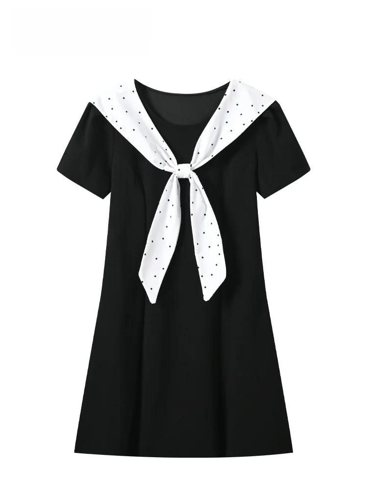 plus Size Short Sleeve T-Shirt Women Summer New Style Slimming A-Line Black Dress Waist-Cinching College Style Casual Wear
plus Size Short Sleeve T-Shirt Women Summer New Style Slimming A-Line Black Dress Waist-Cinching College Style Casual Wear
