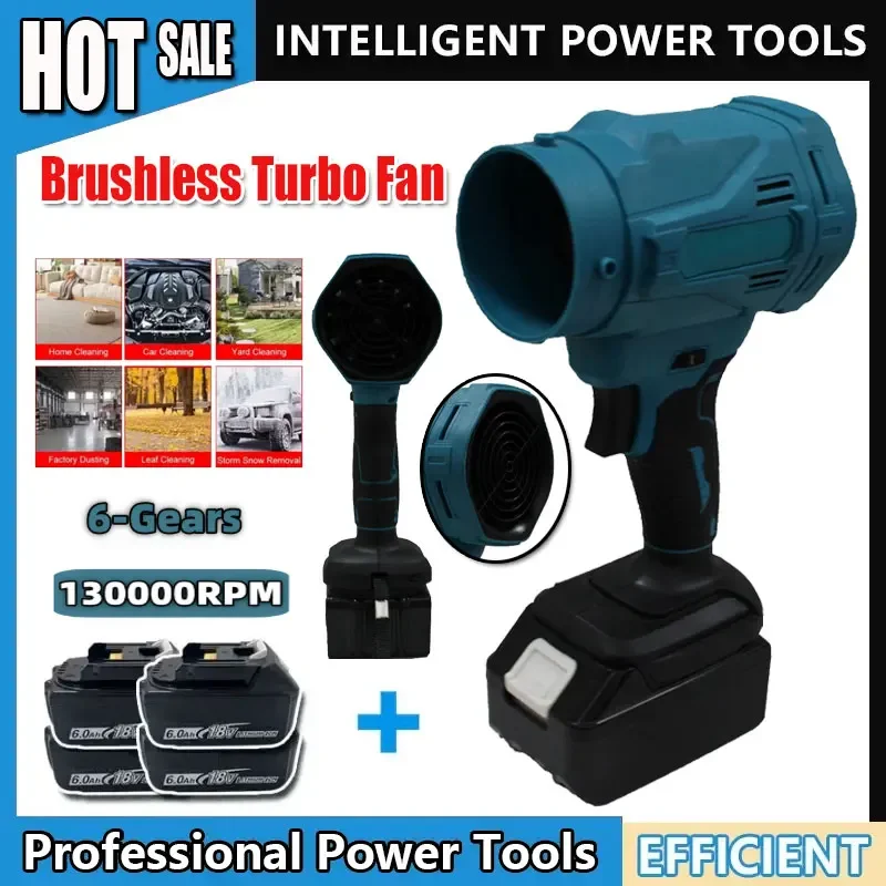 Бесщеточная электрическая воздуходувка для аккумулятора Makita 18В, высокоскоростная, 6-скоростная, турбовентилятор, 130000 об/мин, мощный беспроводной воздуходув-пылесос
Бесщеточная электрическая воздуходувка для аккумулятора Makita 18В, высокоскоростная, 6-скоростная, турбовентилятор, 130000 об/мин, мощный беспроводной воздуходув-пылесос