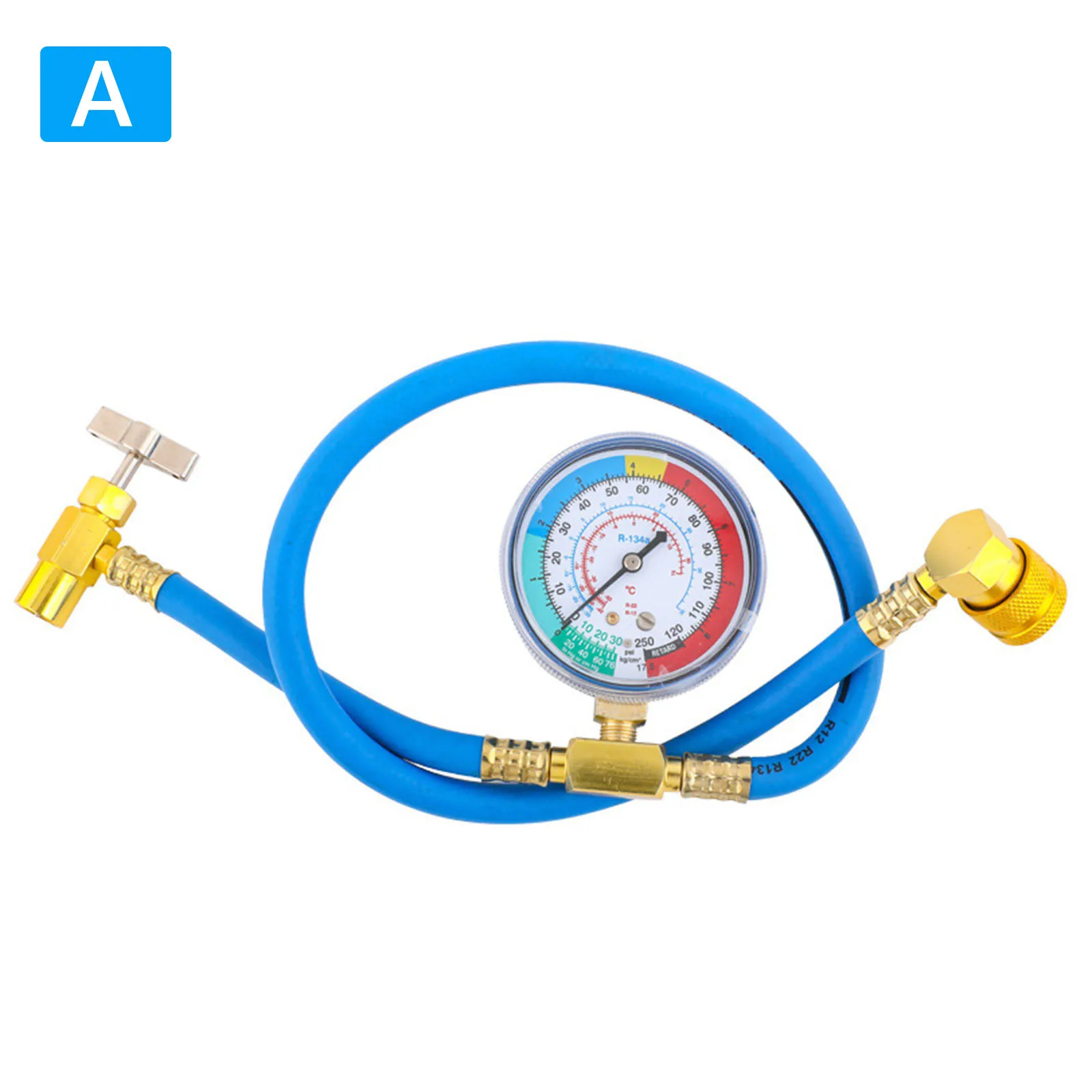 R1234YF AC Refrigerant Can Hose with 1/2in Can Tap Valve & Low Side Quick Coupler AC Refrigerant Charging Hose Measuring Kit
R1234YF AC Refrigerant Can Hose with 1/2in Can Tap Valve & Low Side Quick Coupler AC Refrigerant Charging Hose Measuring Kit