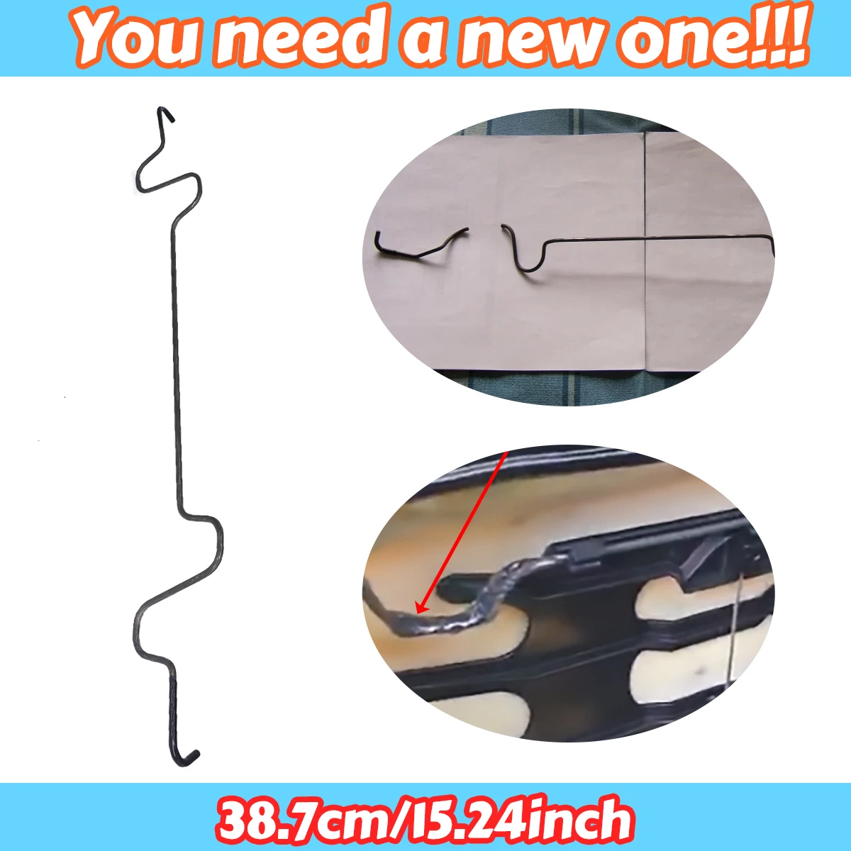 38.7cm Front Seat Back Lumbar Support Spring Wire Repair for Ford S-Max MK1 2006-2015 Backrest Cable Fix Car Replacement Parts
38.7cm Front Seat Back Lumbar Support Spring Wire Repair for Ford S-Max MK1 2006-2015 Backrest Cable Fix Car Replacement Parts