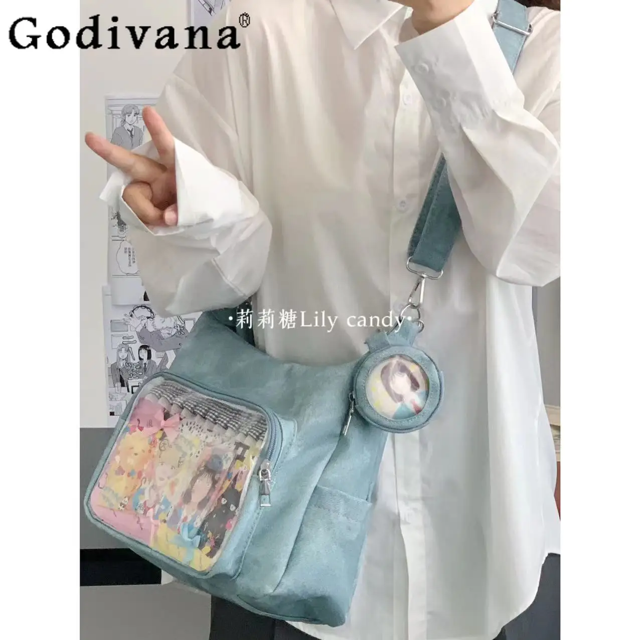 Two-dimensional Japanese Original Transparent Pain Bag Denim Pattern Large Capacity Daily Commuting Shoulder Messenger Bag Women
Two-dimensional Japanese Original Transparent Pain Bag Denim Pattern Large Capacity Daily Commuting Shoulder Messenger Bag Women
