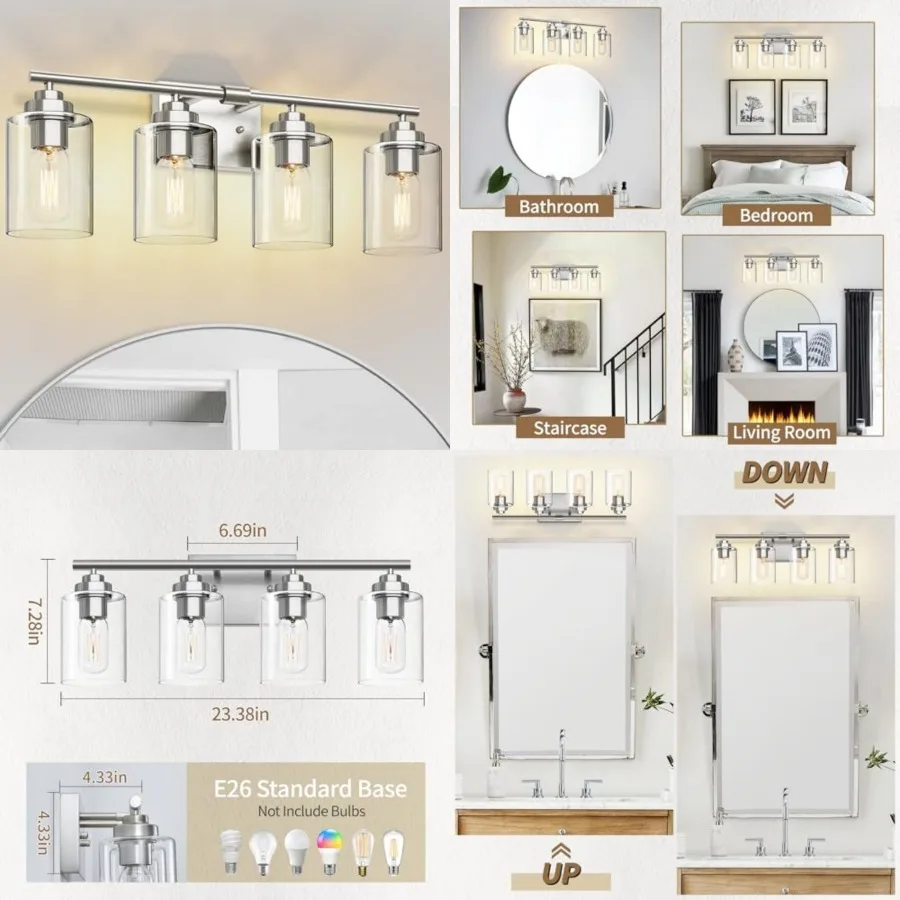 Bathroom Vanity Light Over Mirror, Bathroom Light Fixture Wall Sconce Lighting for Bedroom, Living Room
Bathroom Vanity Light Over Mirror, Bathroom Light Fixture Wall Sconce Lighting for Bedroom, Living Room