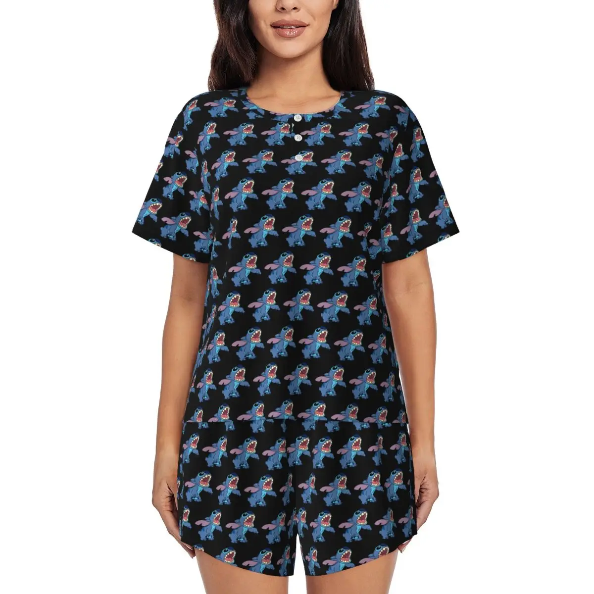 Women's Cartoon Animation TV Stitch Pajamas Set Custom Print Two-piece Pjs Sets Short Sleeve Sleepwear Loungewear
Women's Cartoon Animation TV Stitch Pajamas Set Custom Print Two-piece Pjs Sets Short Sleeve Sleepwear Loungewear
