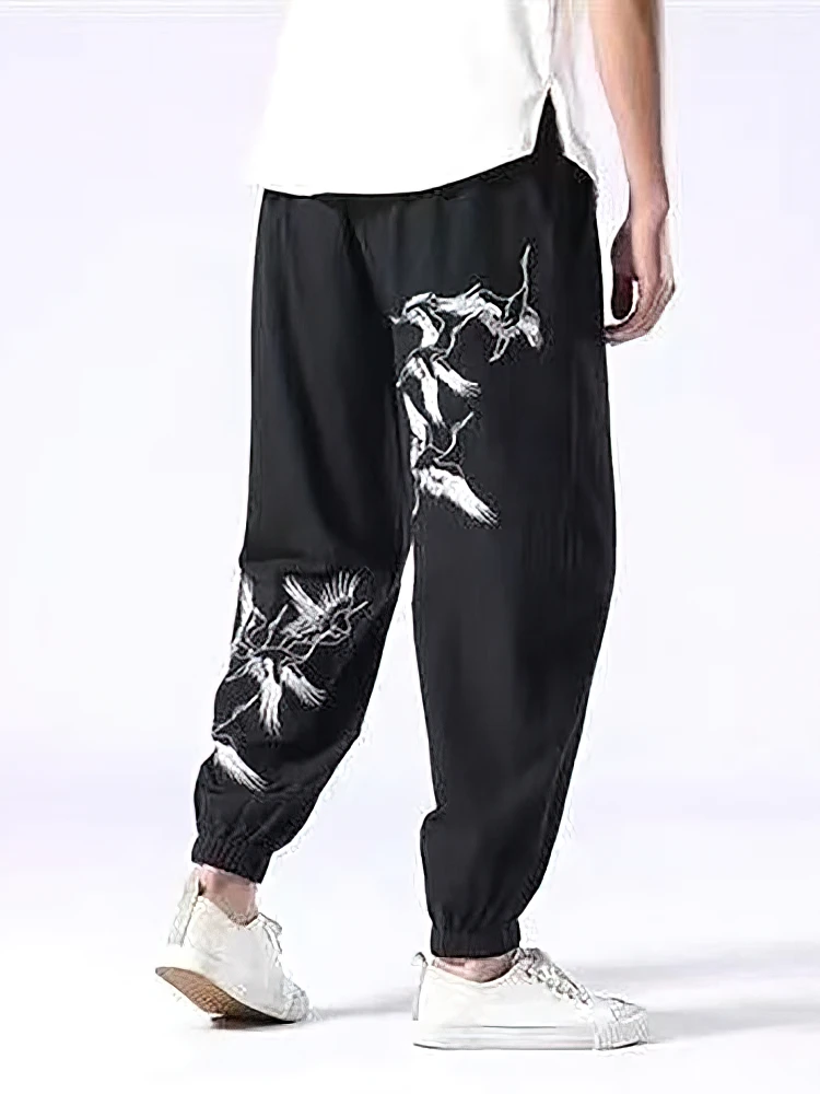 Chinese Embroidery Casual Jogger Pants Men Baggy Cotton Linen Trousers Male Walking Wide leg Loose Sweatpants Streetwear
Chinese Embroidery Casual Jogger Pants Men Baggy Cotton Linen Trousers Male Walking Wide leg Loose Sweatpants Streetwear