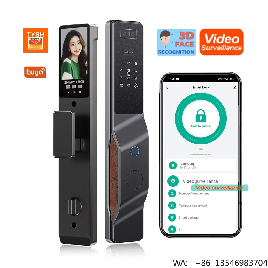 TYSH Ai Tuya Video Intercom Security Fingerprint Card Unlocking 3D Face Recognition Smart Home Camera Door Lock 9 Languages
TYSH Ai Tuya Video Intercom Security Fingerprint Card Unlocking 3D Face Recognition Smart Home Camera Door Lock 9 Languages