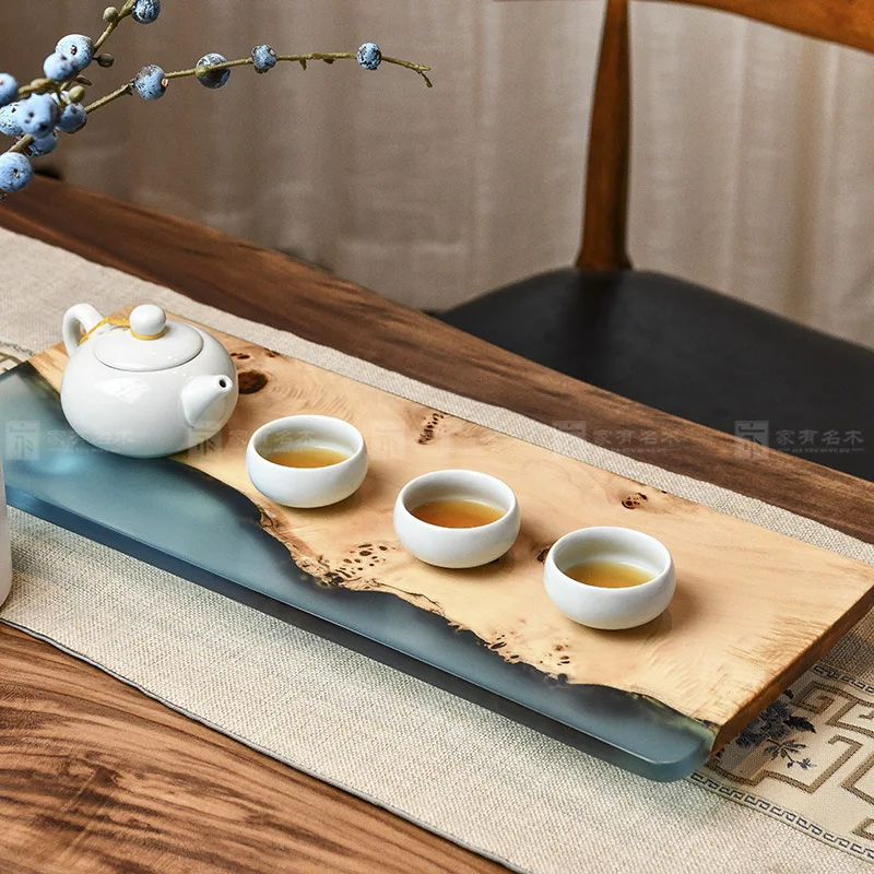 Household rectangular dry brewing table solid wood resin tea tray creative handmade tea tray
Household rectangular dry brewing table solid wood resin tea tray creative handmade tea tray