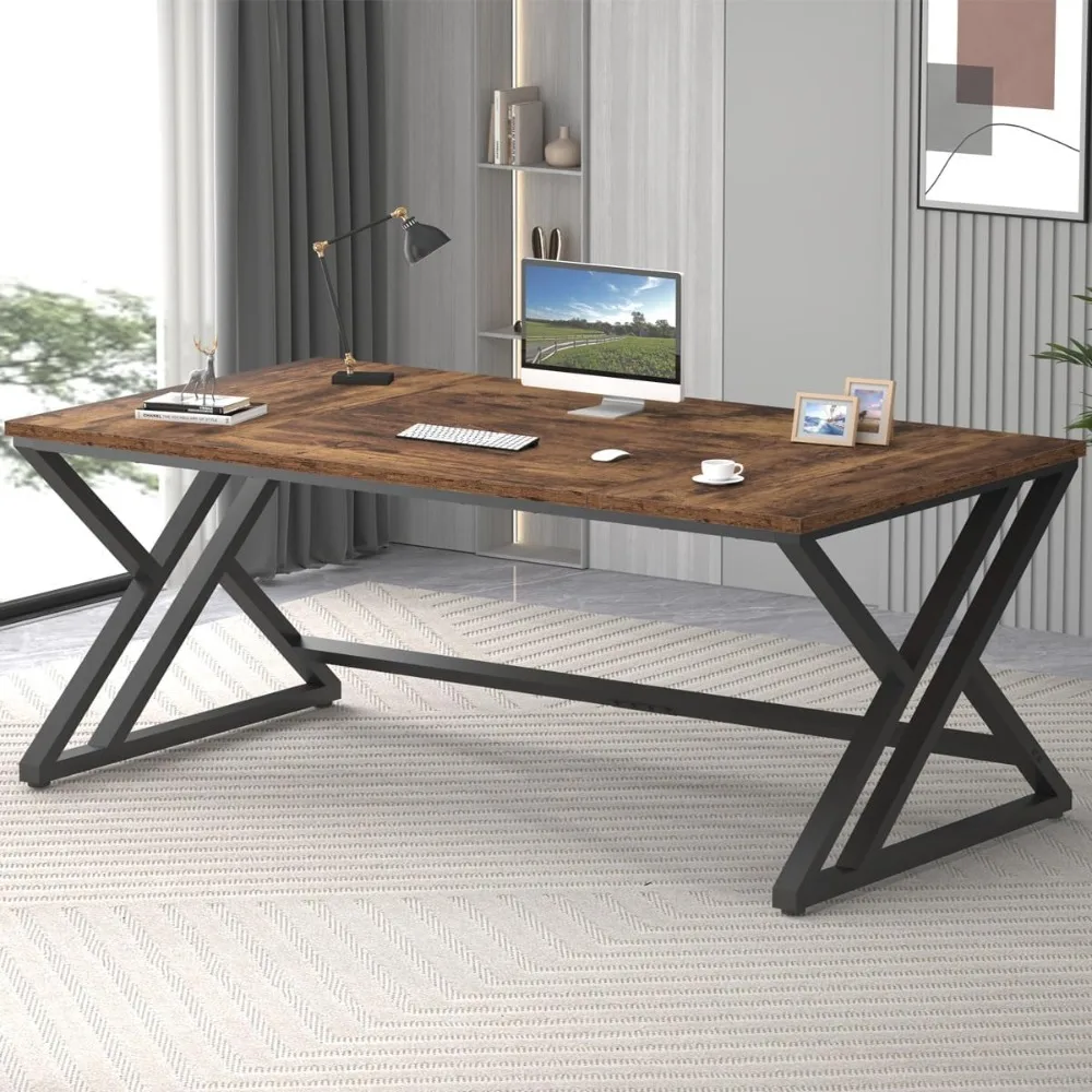 70.8" Computer Desk, Industrial Extra Long Wood Home Office Desk, Large Rustic Modern Metal Workstation Pc Study Writing table
70.8" Computer Desk, Industrial Extra Long Wood Home Office Desk, Large Rustic Modern Metal Workstation Pc Study Writing table