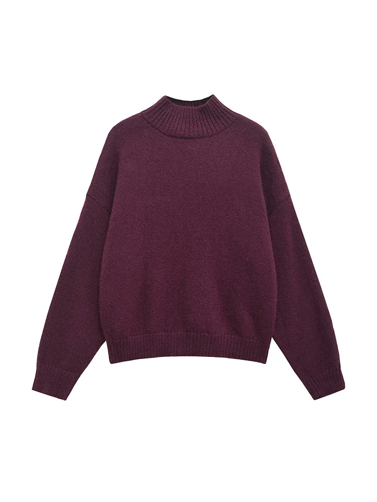 Willshela Women Fashion Wine Red Loose Basic Pullover Knitted Sweater Vintage O-Neck Long Sleeves Female Chic Lady Tops
Willshela Women Fashion Wine Red Loose Basic Pullover Knitted Sweater Vintage O-Neck Long Sleeves Female Chic Lady Tops