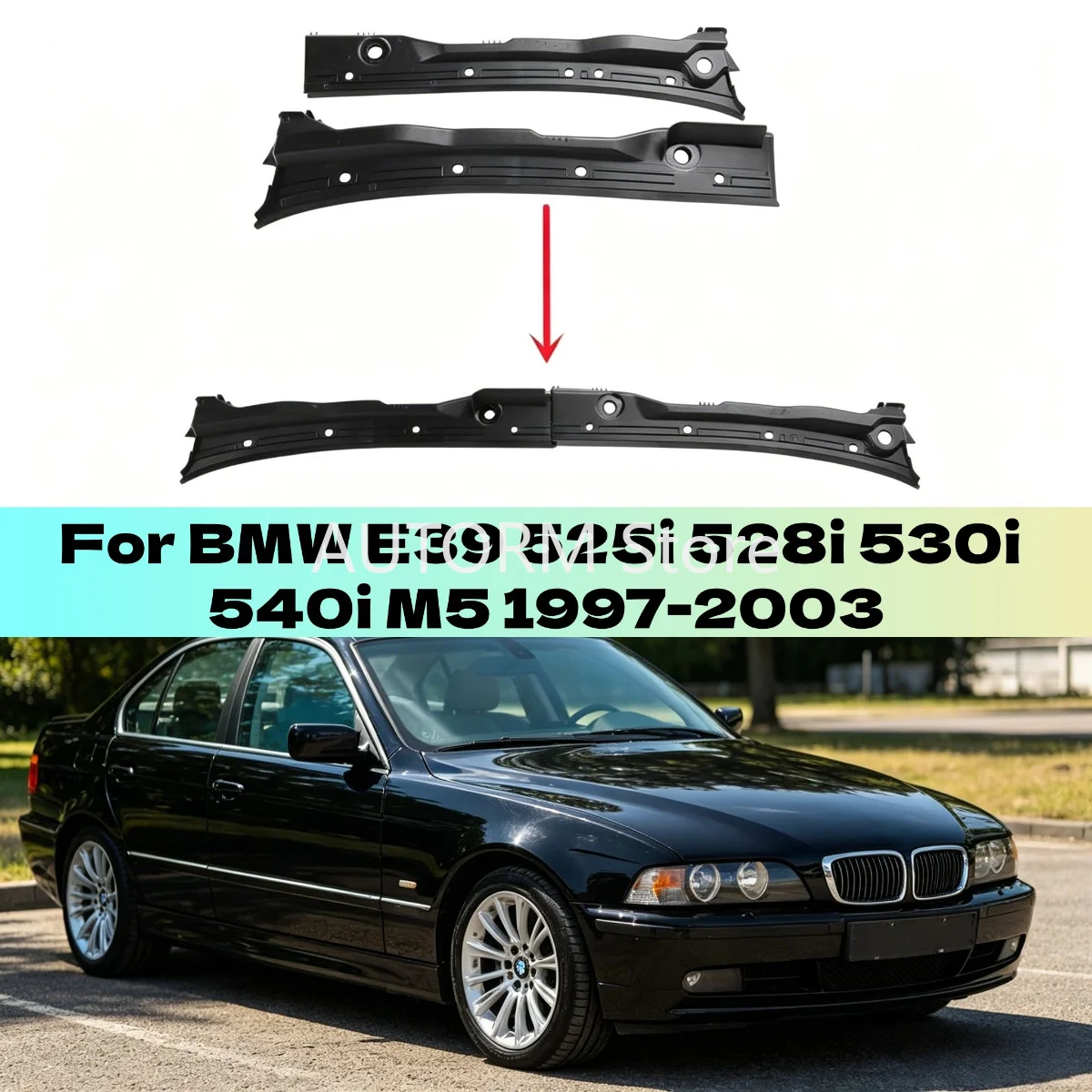 For BMW E39 525i 528i 530i 540i M5 1997-2003 Front Window Windscreen Windshield Wiper Grille Rain Tray 51718159292 Black
For BMW E39 525i 528i 530i 540i M5 1997-2003 Front Window Windscreen Windshield Wiper Grille Rain Tray 51718159292 Black