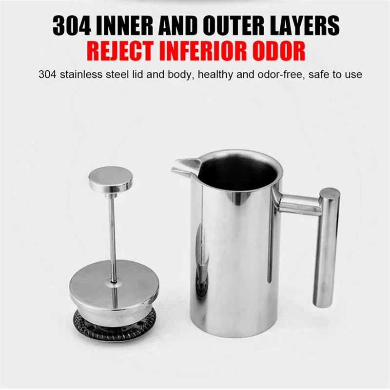 ABVA-Double Wall Tea Maker Pot Large Capacity Espresso Coffee Machine French Coffee Maker Pot Stainless Steel
ABVA-Double Wall Tea Maker Pot Large Capacity Espresso Coffee Machine French Coffee Maker Pot Stainless Steel