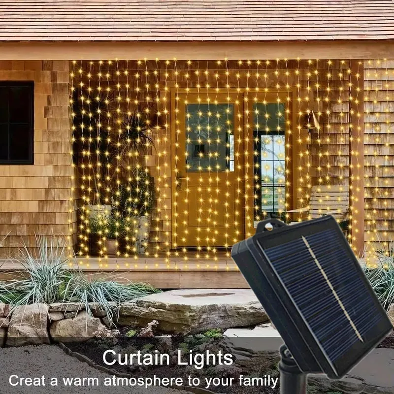 8 Modes Outdoor Fairy Solar Curtain String Lights LED Wedding Garland Room Decoration Garden Ramadan Decor 2026 Valentine's Day
8 Modes Outdoor Fairy Solar Curtain String Lights LED Wedding Garland Room Decoration Garden Ramadan Decor 2026 Valentine's Day