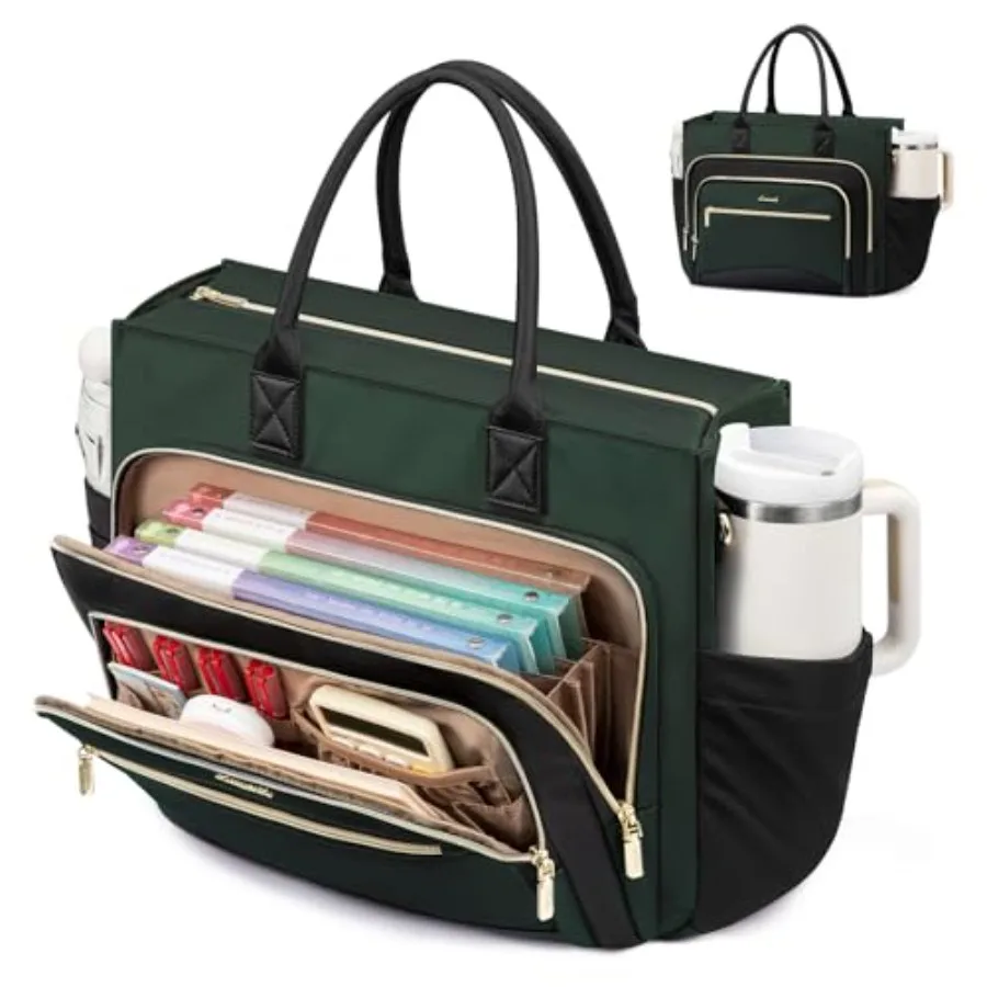 Teacher Tote Bag for Women, Laptop bag with Large Cup Holder, Work bag with Accordion File Organizer Pocket, Multi-Pockets Prof
Teacher Tote Bag for Women, Laptop bag with Large Cup Holder, Work bag with Accordion File Organizer Pocket, Multi-Pockets Prof