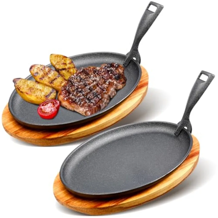 Sets Cast Iron Skillet Set 10.3'' x.89'' Fajita Plate Sizzling Pan with Wooden Base Anti Scald Protection Removable Handle for
Sets Cast Iron Skillet Set 10.3'' x.89'' Fajita Plate Sizzling Pan with Wooden Base Anti Scald Protection Removable Handle for