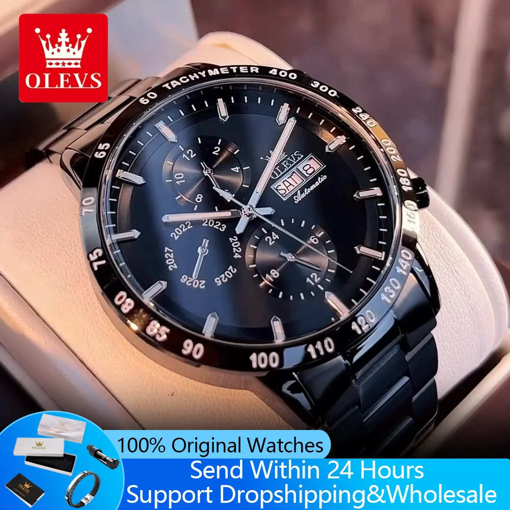 OLEVS 6683 Automatic Watches for Man Dual Calendar Steel Strap Multifunctional Mechanical Men's Watch Classic Luxury Chronograph
OLEVS 6683 Automatic Watches for Man Dual Calendar Steel Strap Multifunctional Mechanical Men's Watch Classic Luxury Chronograph