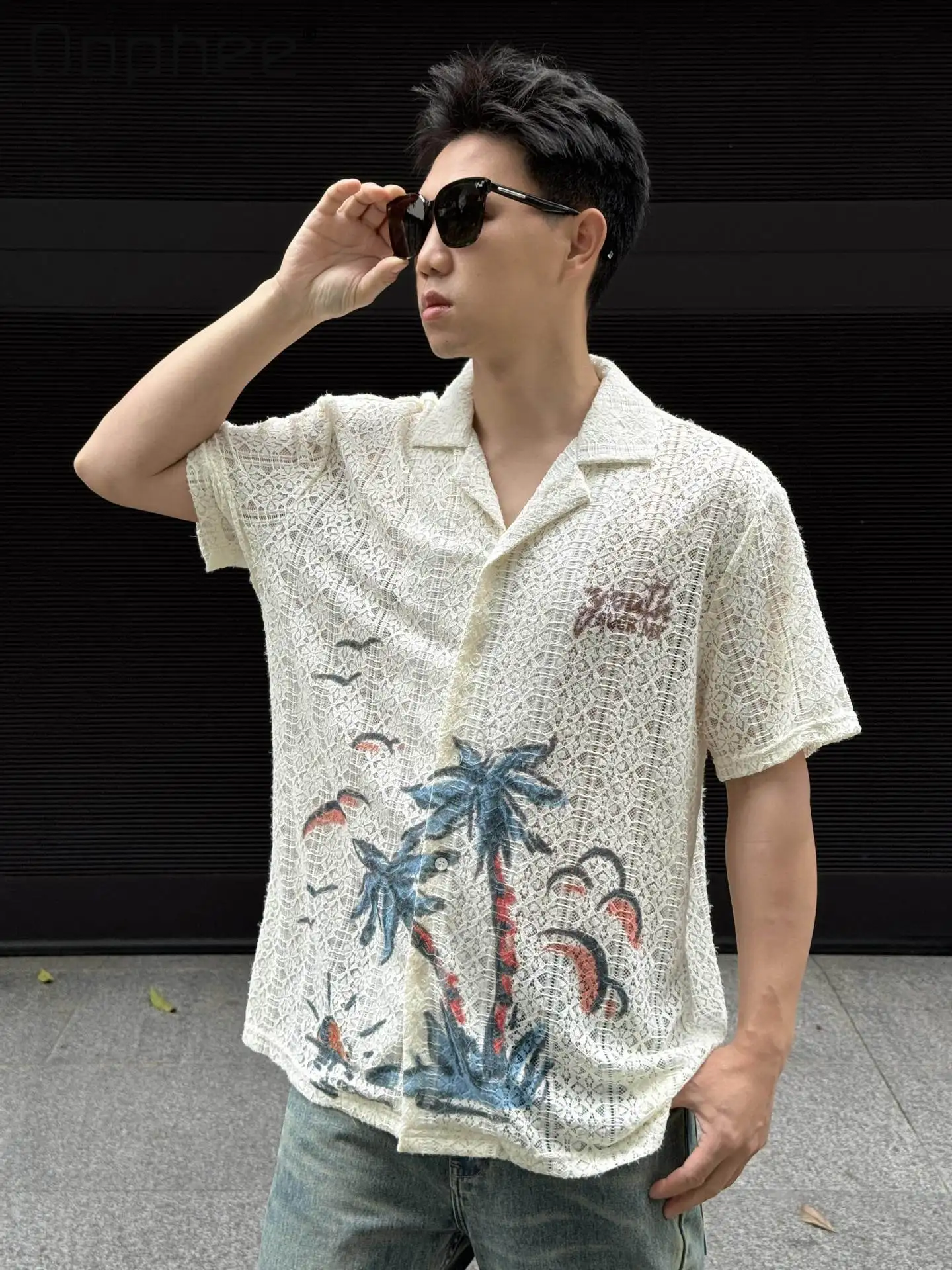 2026 Summer Trendy Hawaiian Style Hollow Mesh Lace Shirt Retro Coconut Tree Print Lapel Casual Beach Shirts for Men Daily Wear
2026 Summer Trendy Hawaiian Style Hollow Mesh Lace Shirt Retro Coconut Tree Print Lapel Casual Beach Shirts for Men Daily Wear