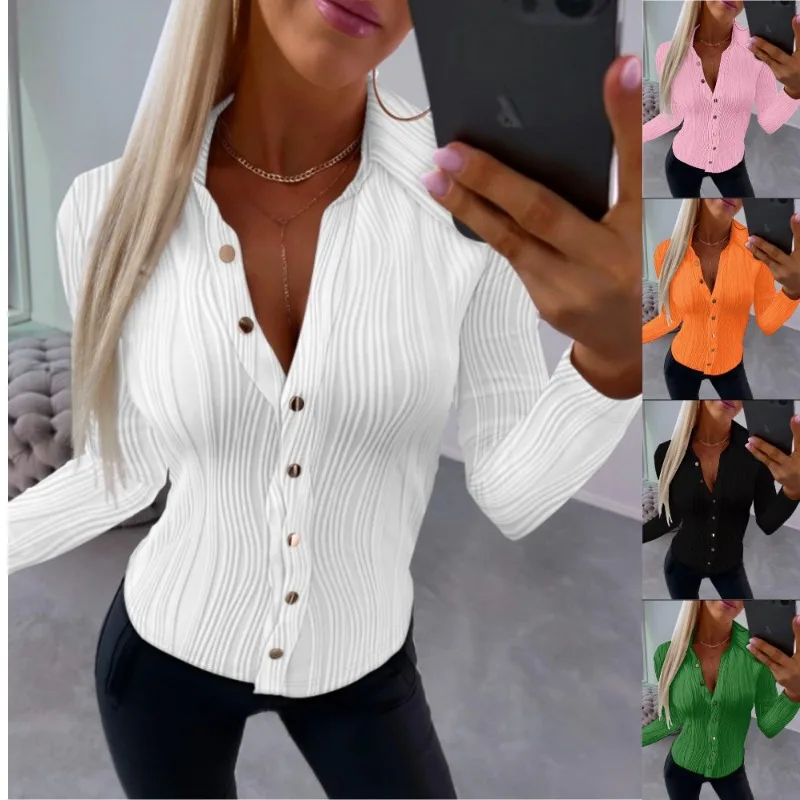 Casual Winter Sexy Long Sleeve V Neck Single Breasted Button Blouse T-shirt Streetwear Y2K INS Elegant Autumn Women Shirt Top
Casual Winter Sexy Long Sleeve V Neck Single Breasted Button Blouse T-shirt Streetwear Y2K INS Elegant Autumn Women Shirt Top
